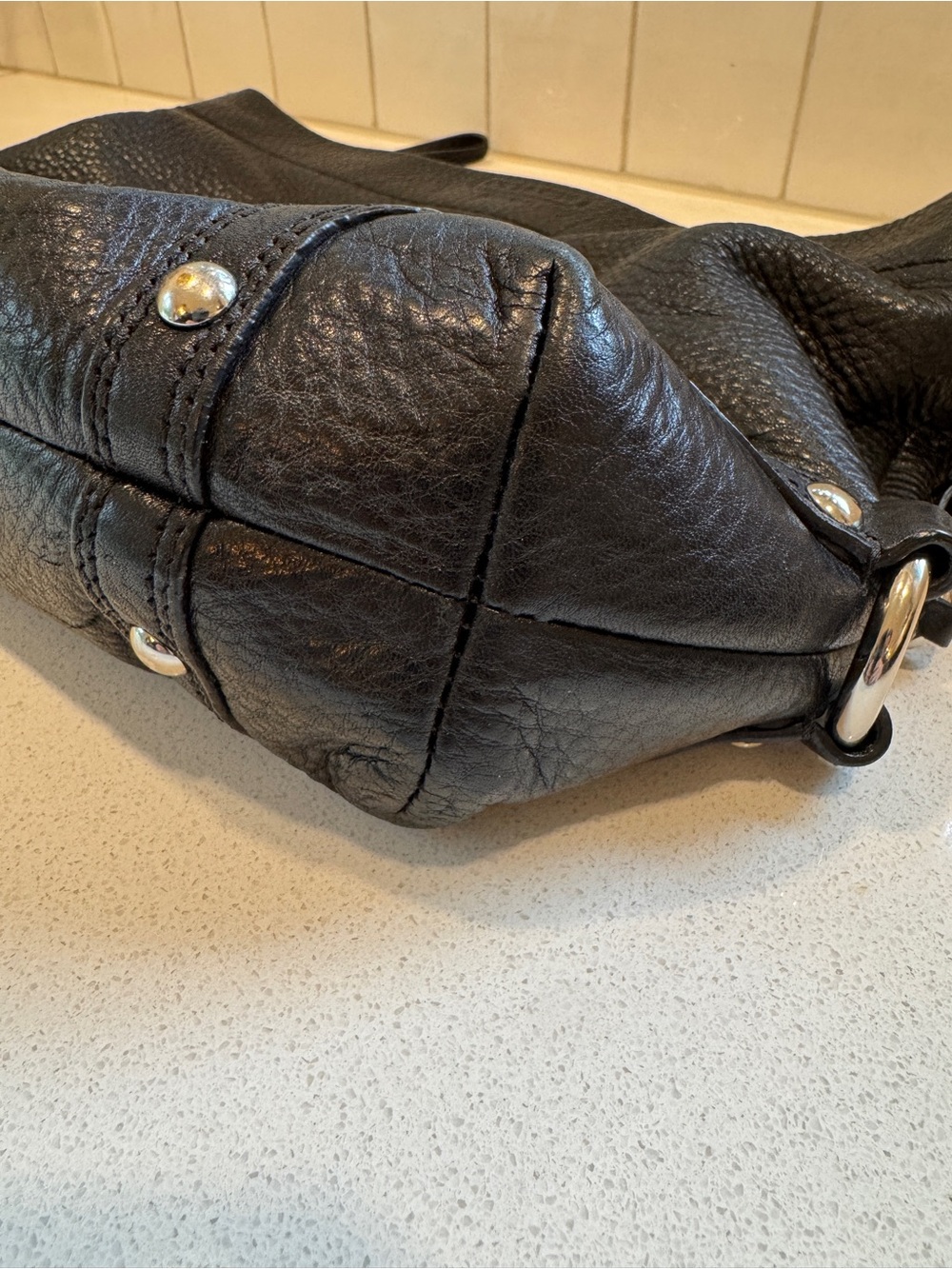 Coach Vintage Medium Carly Shoulder Bag – Black Pebbled Leather (F15251) - Picture 12 of 13